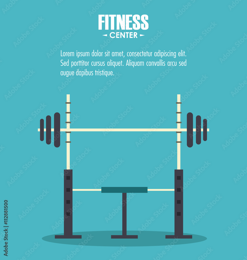 Naklejka Fitness design. Gym icon. Flat illustration, sport vector graphic