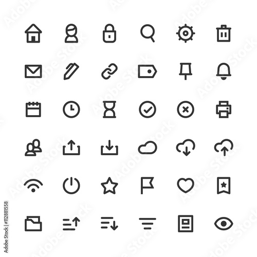 Trendy Basic Bold Line Icons