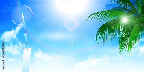 風鈴　海　夏　背景