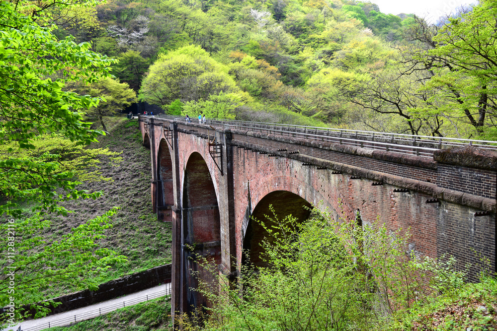 Fototapeta premium 碓氷峠のめがね橋/The most high brick arch bridge in Japan