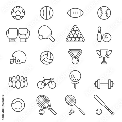 Set of sport icons. Vector Illustrations.