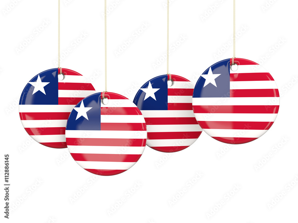 Flag of liberia, round labels Flag of liberia, round labels