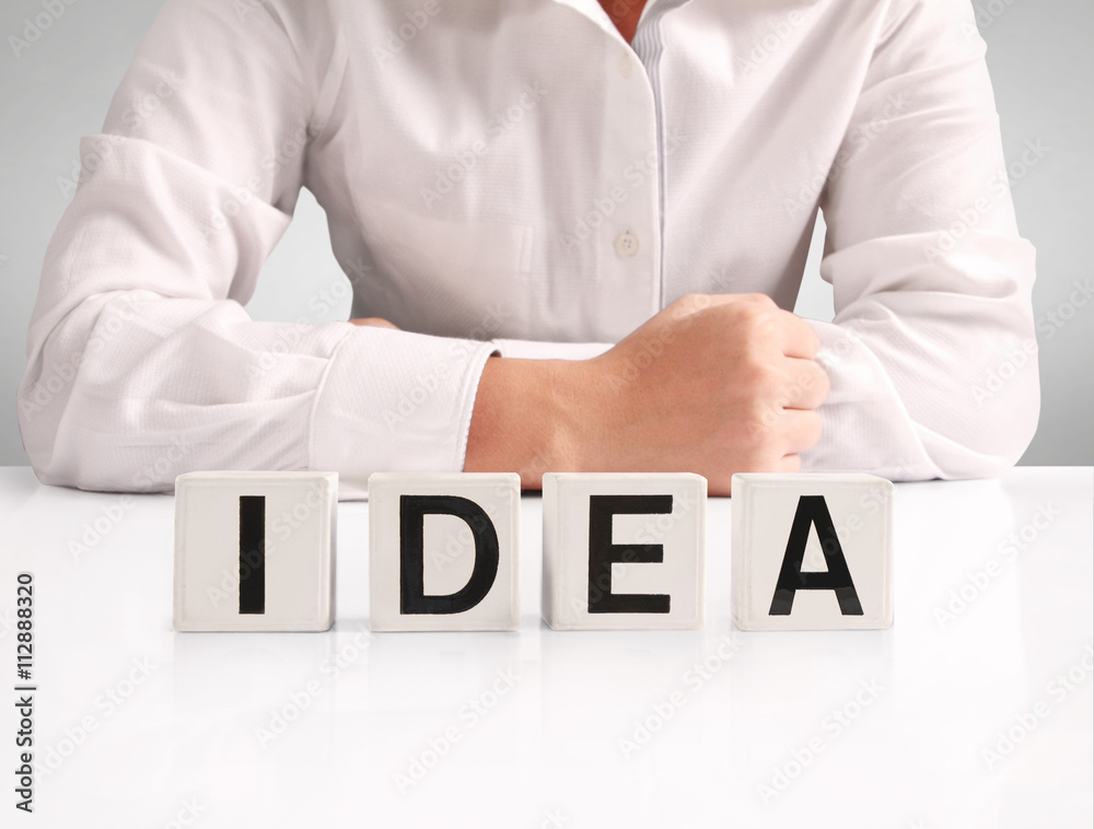 concept word forming box in hand concept word forming box in hand