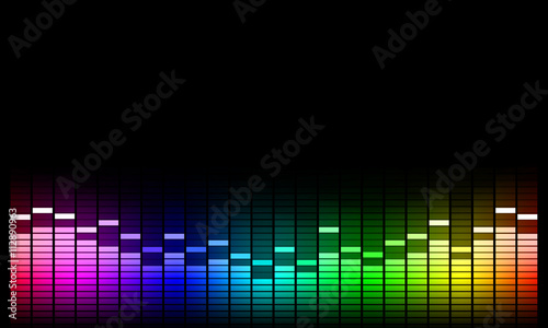 Graphics of music equalizer on black background