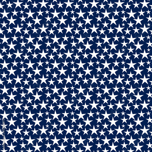 White stars on bold blue background illustration.