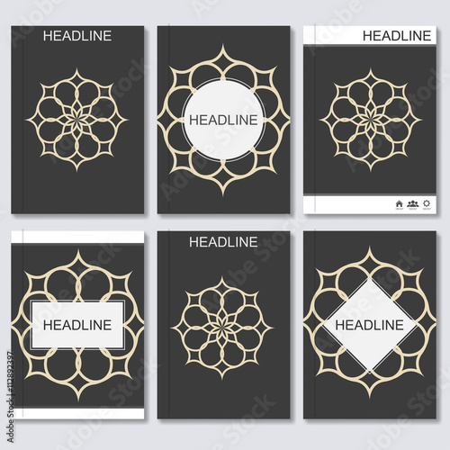 Modern vector templates for brochure, flyer, cover magazine or report in A4 size.Abstract pattern illustration in arabian style