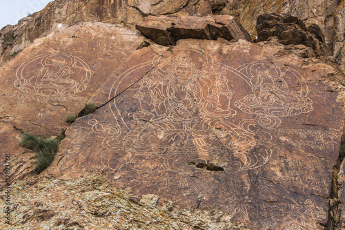 The Petroglyph Buddha on Tamgaly-Tas, Kazakhstan