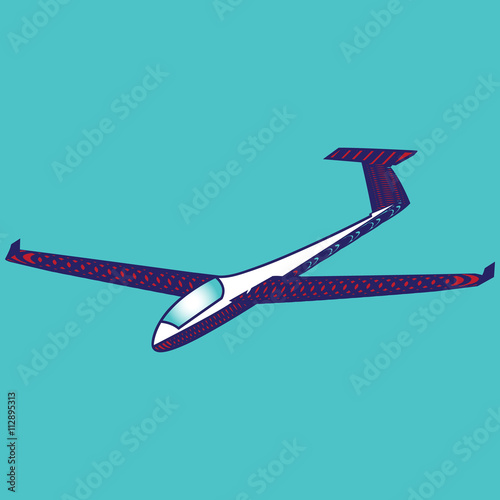 illustration of a glider on a blue sky