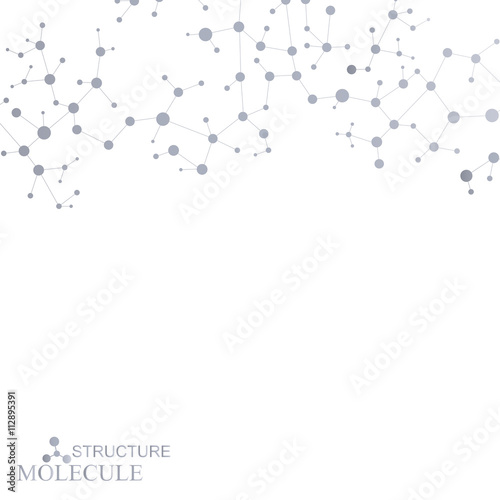 Molecule and communication with connected dots and lines. Science concept for your design.Vector illustration