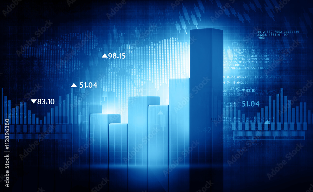 3d render of Financial charts and graphs. 3d render of Financial charts and graphs.