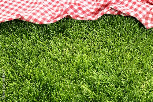 picnic cloth on meadow