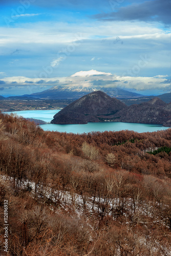 The beautiful of panoramic view of Mt.Showa Shinzan, The great alive volcano in Hokkaido Japan.