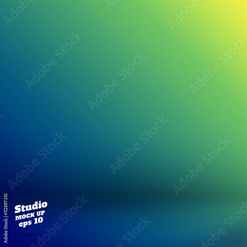 Vector,Empty studio room background with green and blue Material