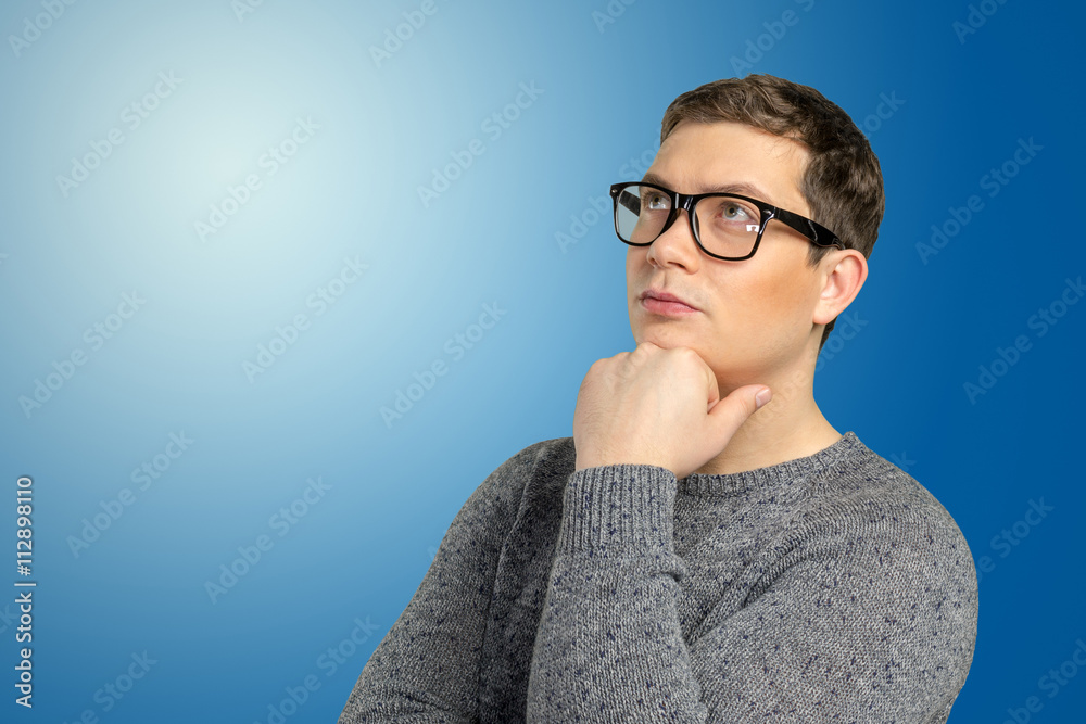 Man thinking deeply Man thinking deeply