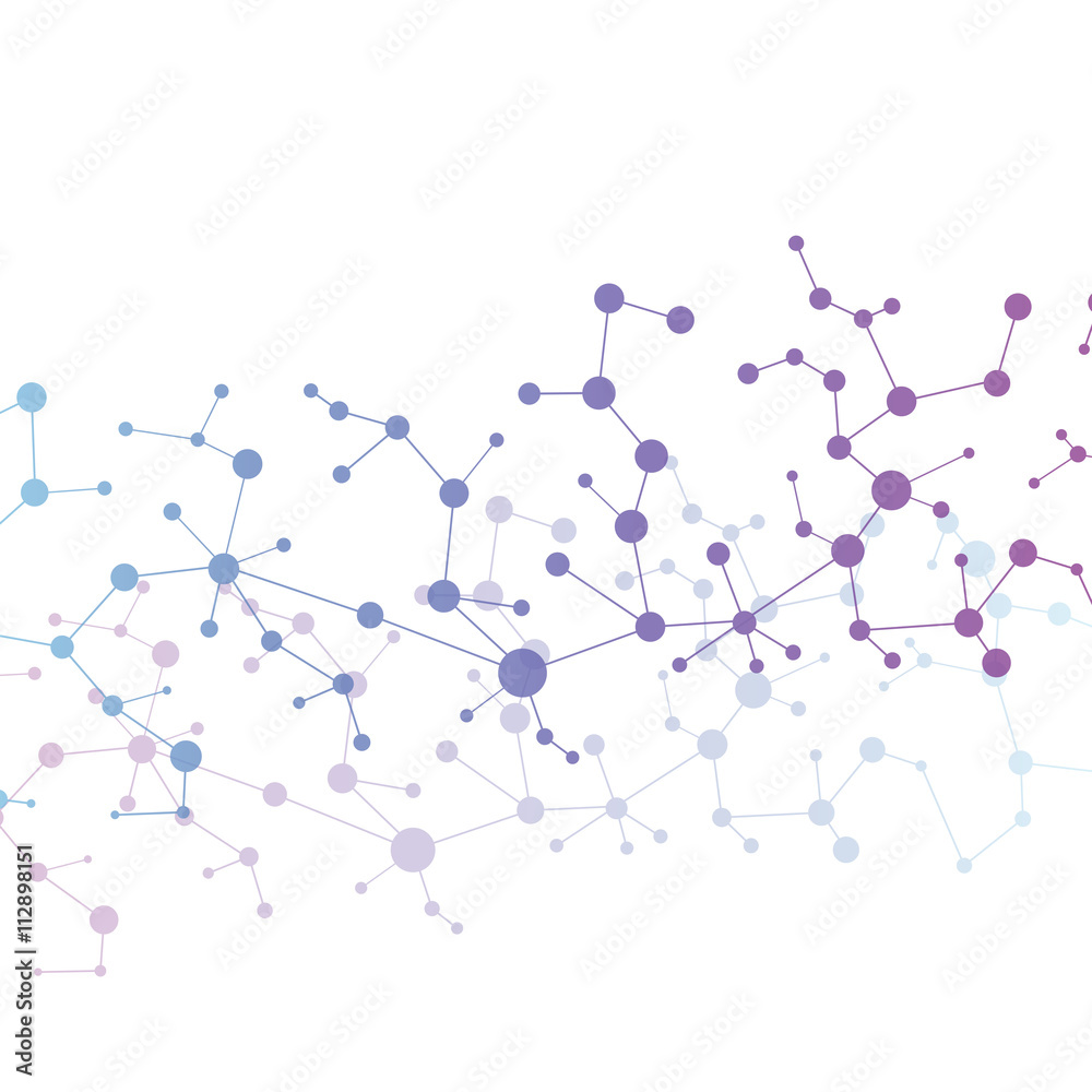 Molecule and communication with connected dots and lines. Science concept for your design.Vector illustration Molecule and communication with connected dots and lines. Science concept for your design.Vector illustration