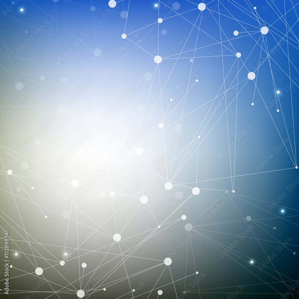 Fototapeta premium Molecule and communication with connected dots and lines. Science concept for your design.Vector illustration