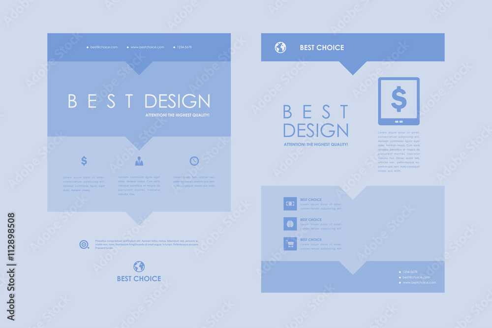 Set of brochure, poster design templates in business style Set of brochure, poster design templates in business style
