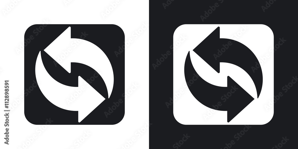 Refresh icon, vector. Two-tone version on black and white background Refresh icon, vector. Two-tone version on black and white background
