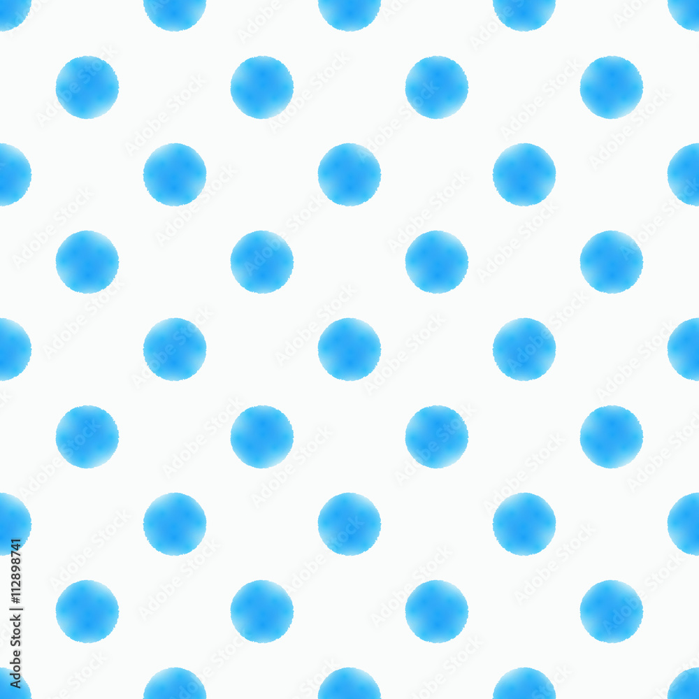 Watercolor Blue Polka Dots #Vector Background