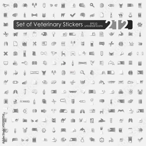 Set of veterinary stickers