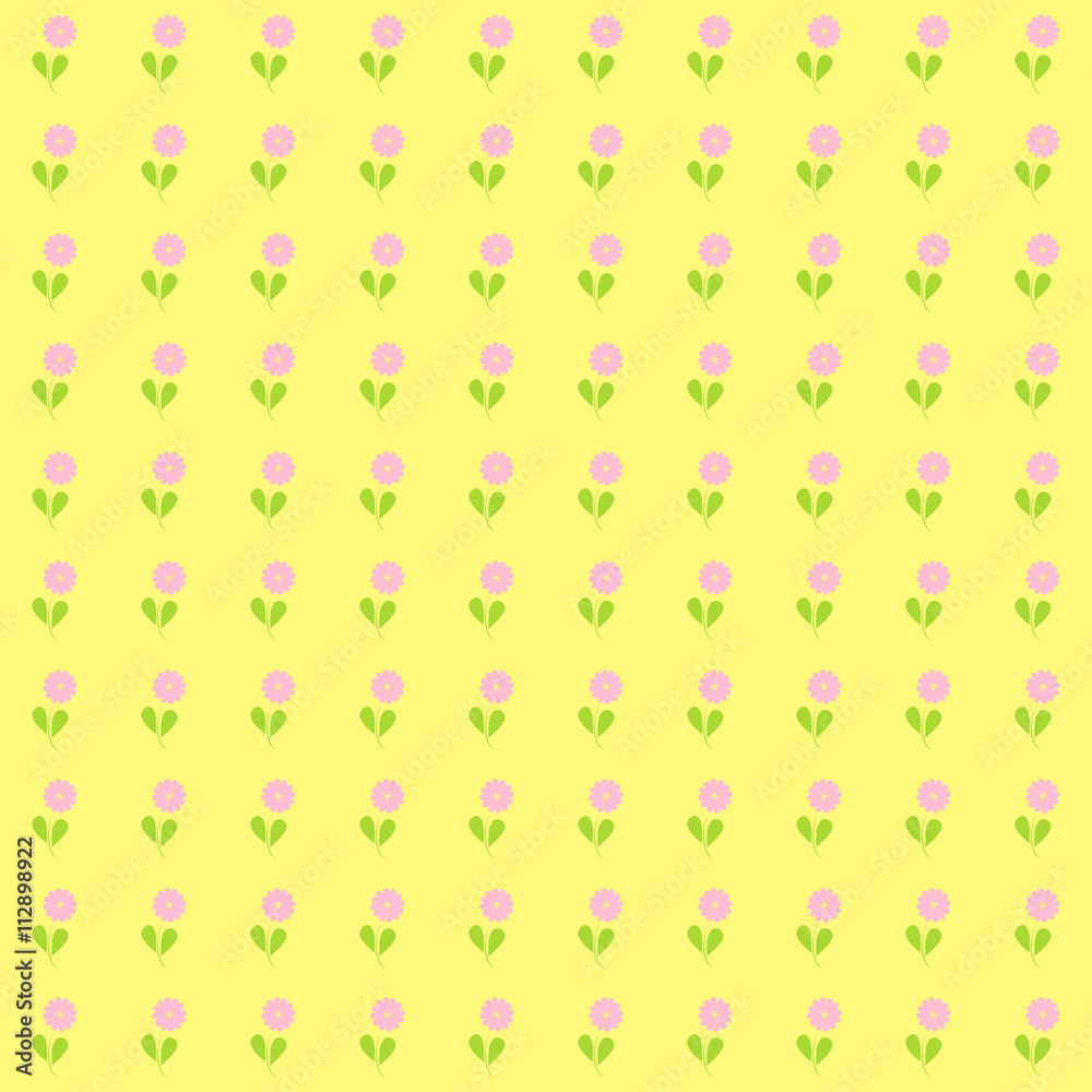 tiny floral pattern on yellow background