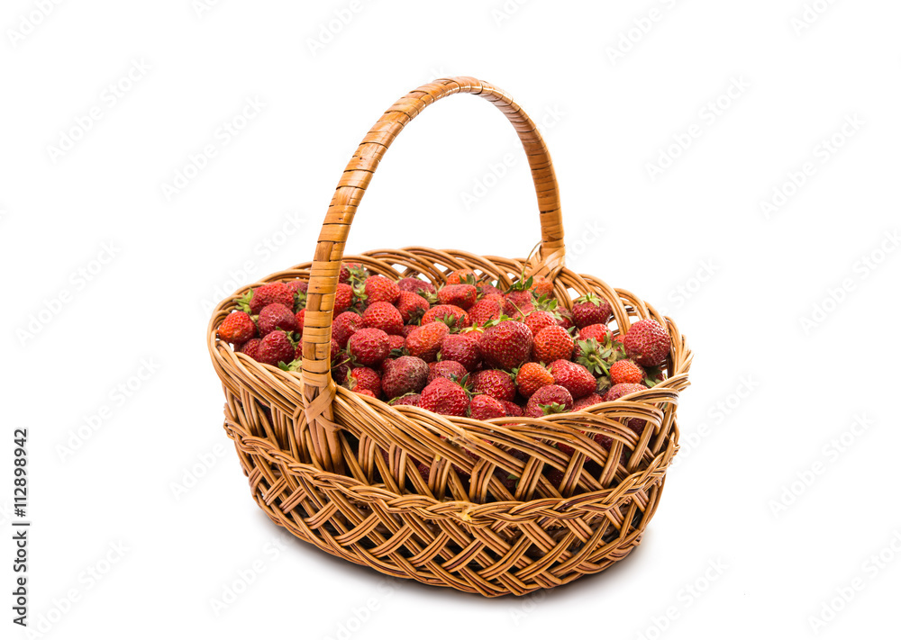 strawberries in a basket isolated strawberries in a basket isolated