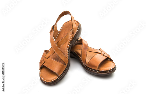 leather sandals isolated photo