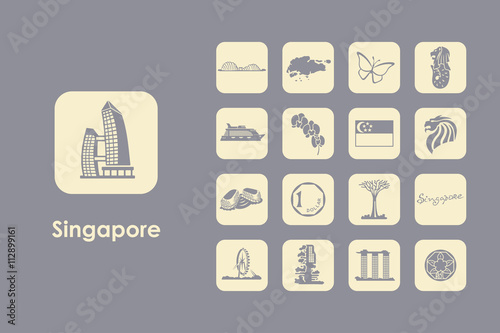 Set of Singapore simple icons