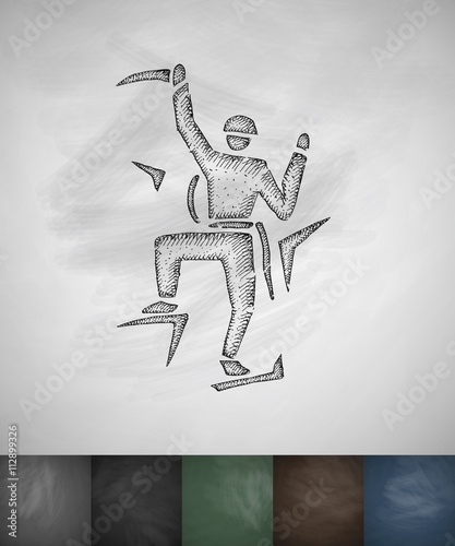 alpinist icon. Hand drawn vector illustration