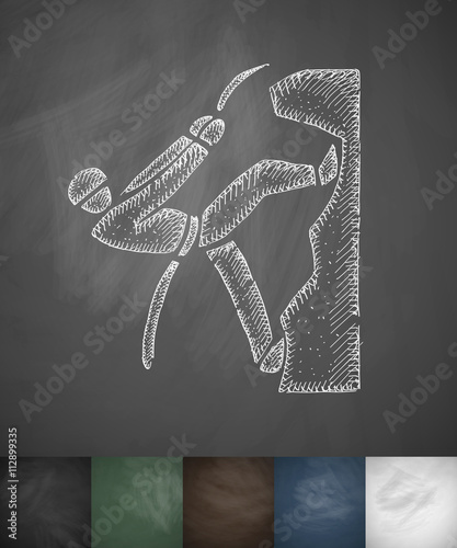 climber icon. Hand drawn vector illustration
