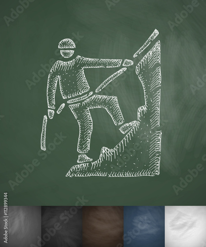 mountaineer icon. Hand drawn vector illustration