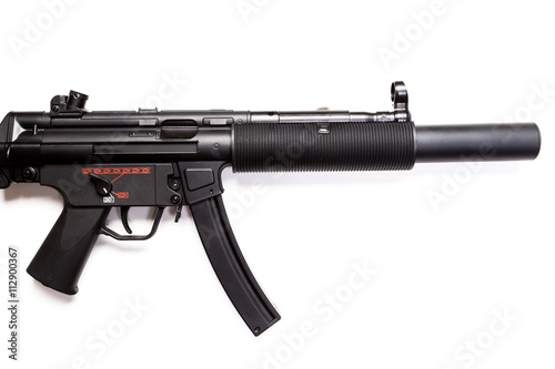 submachine gun MP5 with silencer isolated photo