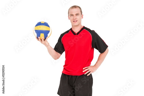 Sportsman holding a volleyball