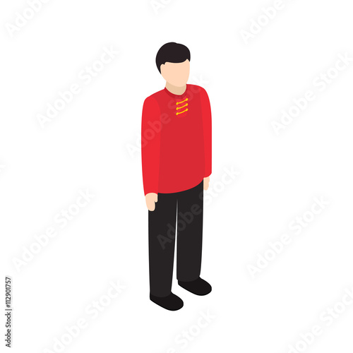 Male singaporean icon, isometric 3d style