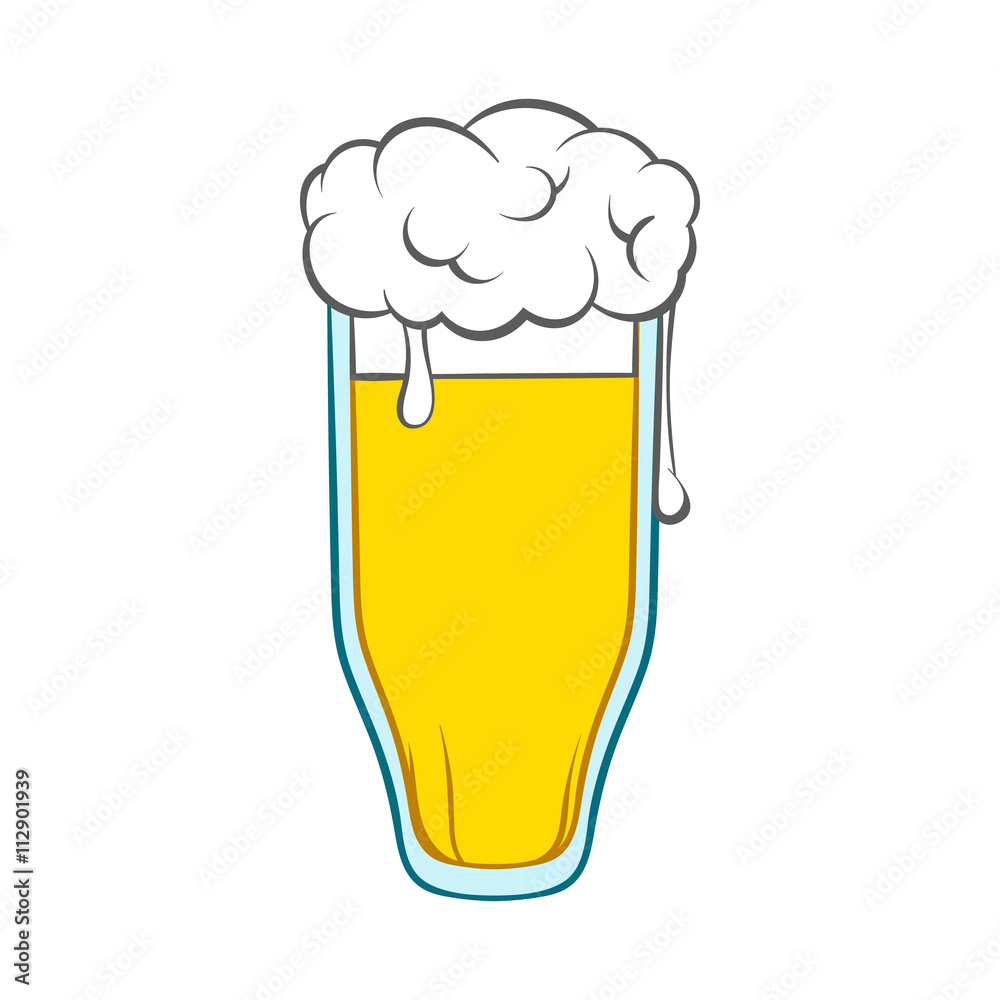 Glass of beer icon, cartoon style Glass of beer icon, cartoon style