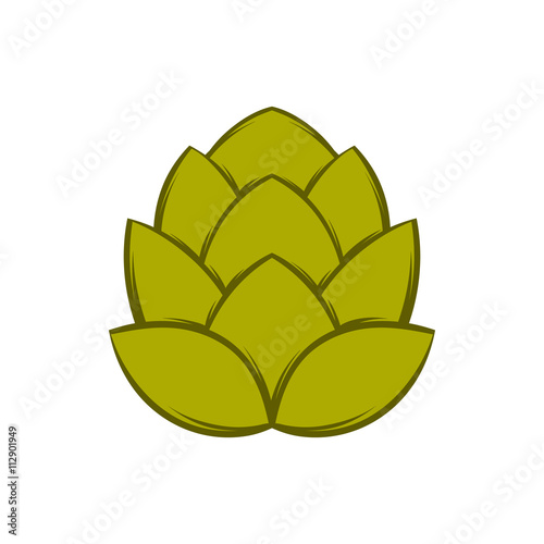 Hop cone icon, cartoon style