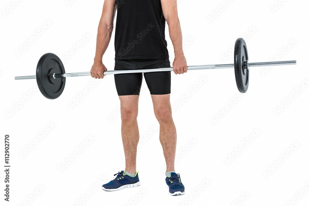 Bodybuilder lifting heavy barbell weights Bodybuilder lifting heavy barbell weights
