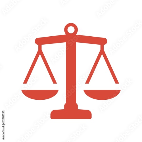Law firm logo icon with vintage scale in balance symbol vector