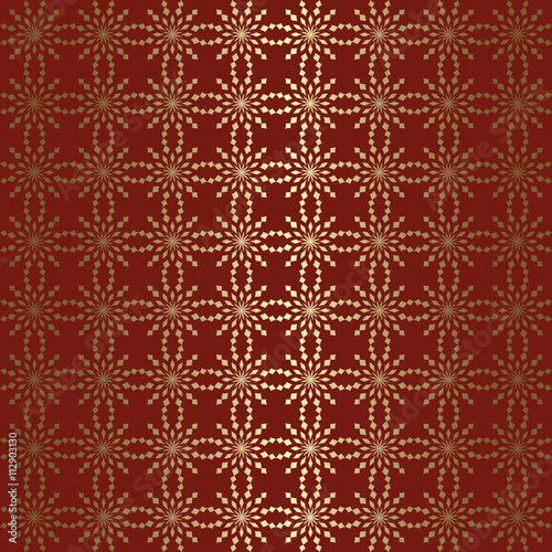 gold geometric tracery with gradient on red - vector