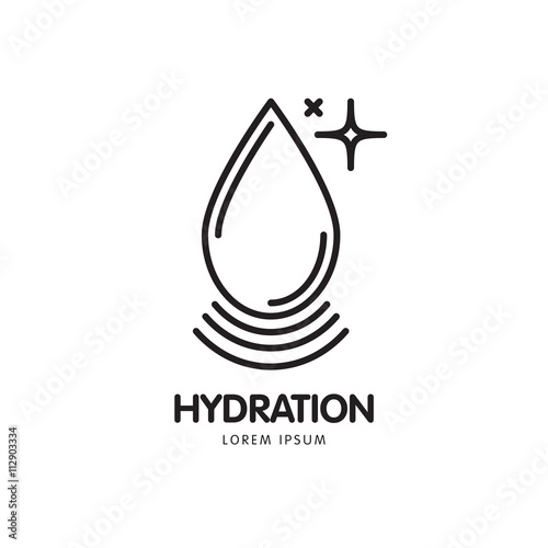 Trendy line logo with the image of the drops