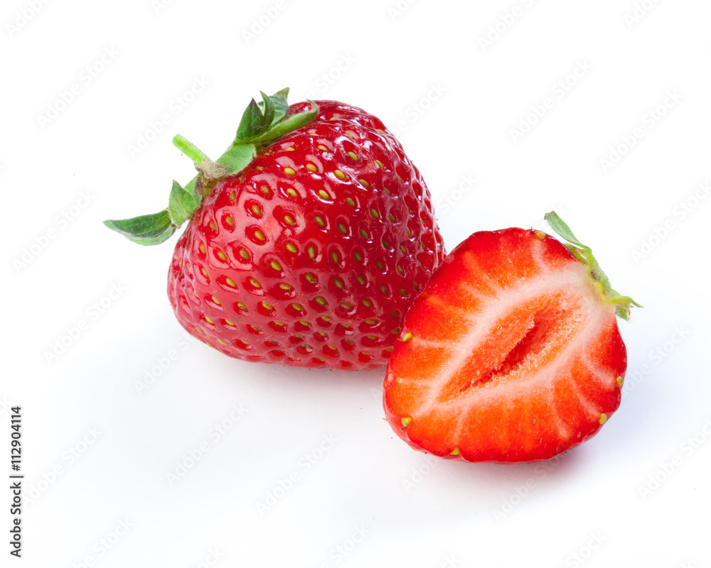Beautiful strawberries isolated on white Beautiful strawberries isolated on white