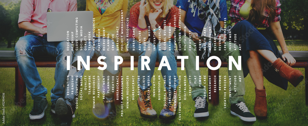 Inspiration Aspiration Imagination Inspire Dream Concept - obrazy, fototapety, plakaty 