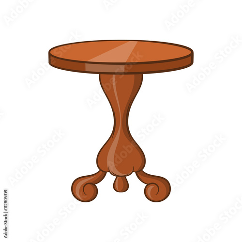 Round table icon, cartoon style