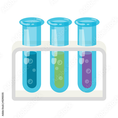 Three test tubes with colored liquids icon