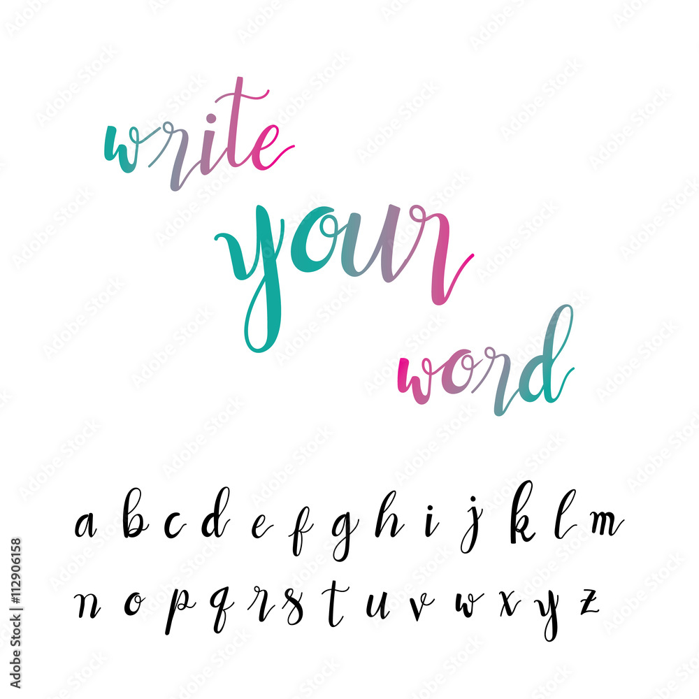 Handwritten calligraphy quote font. Handwritten calligraphy quote font.
