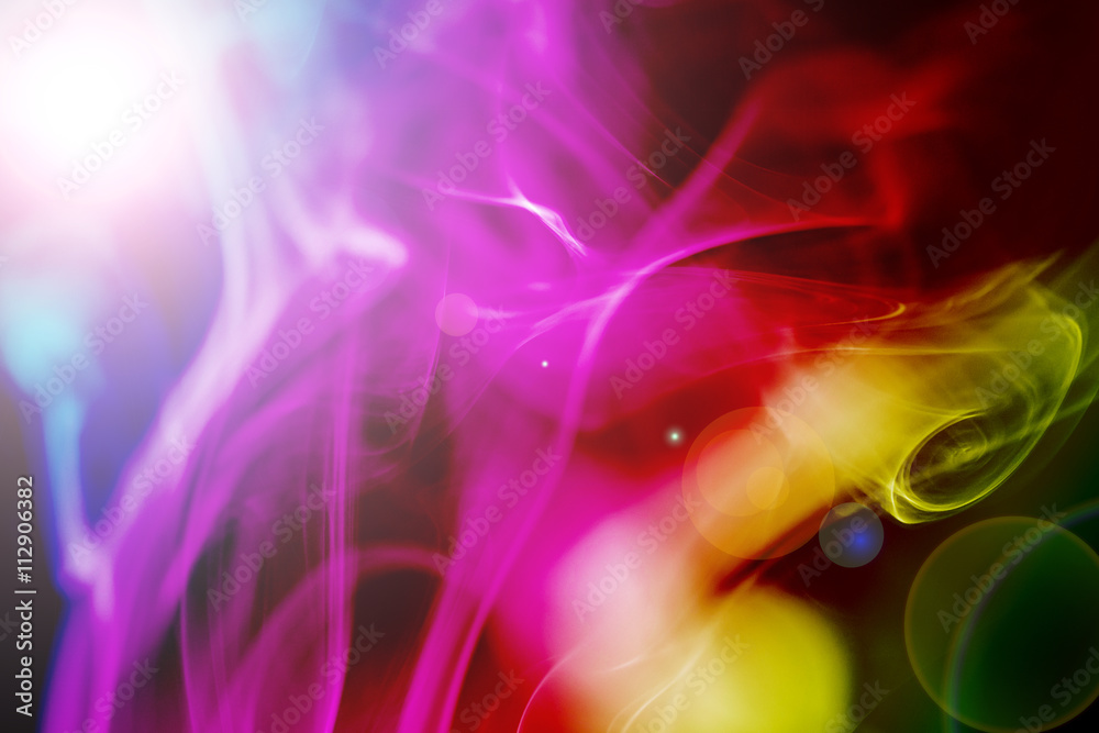 Fototapeta premium Kolorowy dym streszczenie ciemne tło