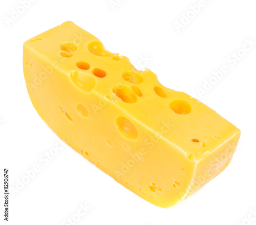 Swiss Cheese Isolated on White Background
