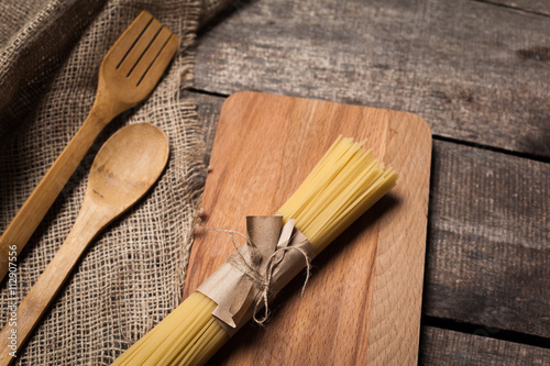 composition of raw pasta photo