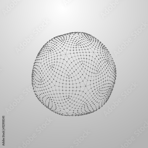 3D sphere with global line connections.  © maximmmmum