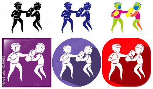 Sport icon design for boxing